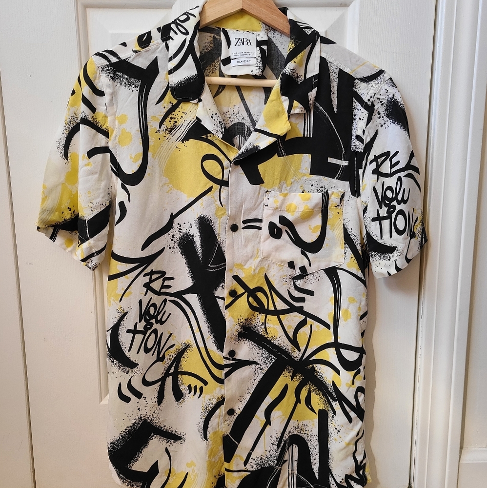 Zara graffiti print shirt